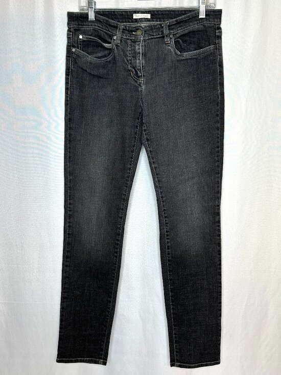 Eileen Fisher Denim - Eileen Fisher Tapered Leg Black Jeans, Size 10 Minimalist Capsule Classic